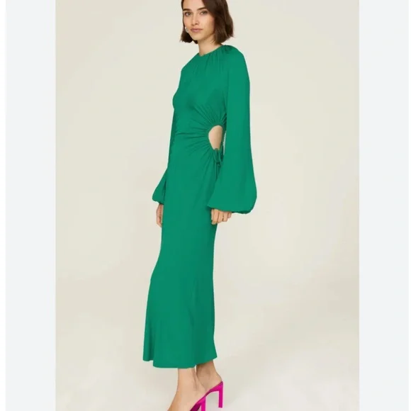 Rebecca Vallance | Dresses | Rebecca Vallance Edie Cutout Midi Dress  Emerald Green Womens Size 6 Flaw | Poshmark